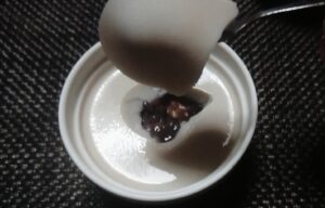 ぜんざい部分と綺麗にセパレートしているので、2つの食感が楽しめる