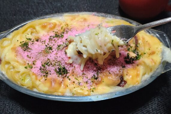 スパゲティ・グラタンもよく作ります。もちろんマカロニ・グラタンも大好きです🥰